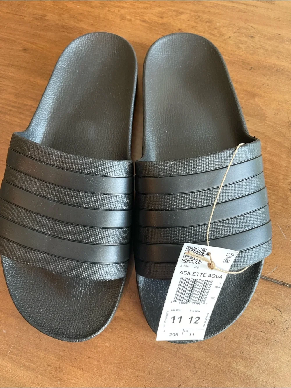 adidas Black Adilette Aqua Men's Slide Sandals